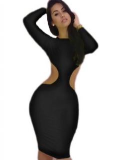 made2envy Stretch Sexy Cutout Bodycon Bandage Mini Open Back Dress Black at  Womens Clothing store: