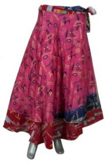 Womens Wrap Around Indian Skirt Silk Clothing at  Womens Clothing store