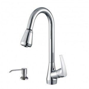 Ruvati RVF1226K1CH Polished Chrome Turino Pullout Spray Kitchen Faucet with Soap