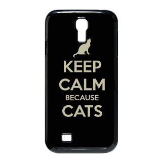 Custom Because Cats Cover Case for Samsung Galaxy S4 I9500 S4 315 Cell Phones & Accessories