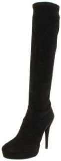Stuart Weitzman Women's Giveitup Knee High Platform Boot,Black Suede,8 M US Shoes