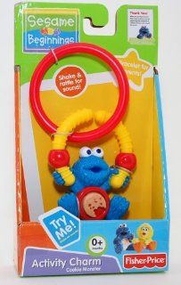 Fisher Price Sesame Beginnings Activity Charm Cookie Monster : Baby Rattles : Baby