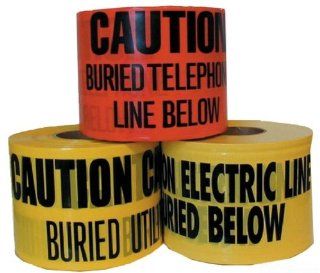 L.H. Dottie UT29D Underground Tape, Buried Electric Line Below, 6 Inch Width by 1000 Feet Length by 4 Mil Thickness, Red: Home Improvement
