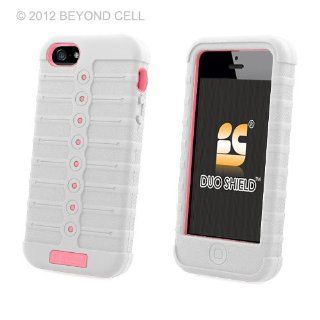 Beyond Cell Duo Shield Hard Shell Case & Silicone Cover Hybrid for iPhone 5   White/Pink: Cell Phones & Accessories