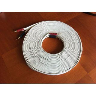 SuperFlat Mini Navajo White Easy to Hide Speaker Cable 50 Feet pc with 4 prs pins (Discontinued by Manufacturer): Electronics