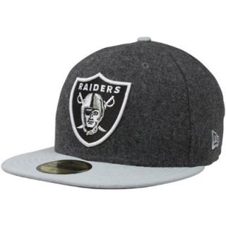 New Era Oakland Raiders Melton Basic 59FIFTY Fitted Hat   Charcoal/Silver