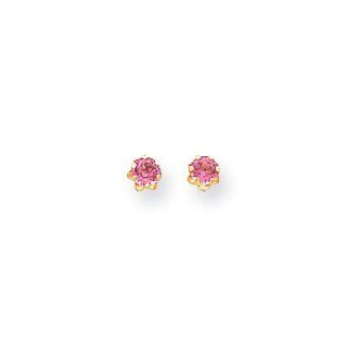 14k Madi K 4mm Synthetic Pink Tourmaline (oct) Screwback Earrings, Best Quality Free Gift Box Satisfaction Guaranteed: Jewelry