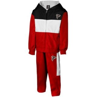 Atlanta Falcons Toddler Tri Color Zip Front Hoodie & Pant Set   Red/Black/White