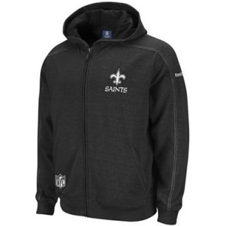 Reebok New Orleans Saints Black Sideline Static Storm Full Zip Hoodie Sweatshirt