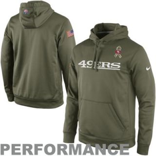 Nike San Francisco 49ers Salute to Service KO Pullover Performance Hoodie   Olive