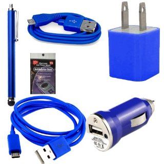 Blue USB Charging Kit for Tracfone LG221c, 840g, 430g, 235c, Samsung S425g, t330g, t245g. Comes with Extra Long 10ft USB Cable, 3ft Short Cable, USB Car Charger, USB House charger, Stylus Pen and Radiation Shield.: Cell Phones & Accessories