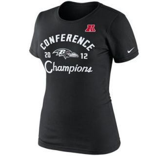 Nike Baltimore Ravens Ladies 2012 AFC Champions T Shirt   Black