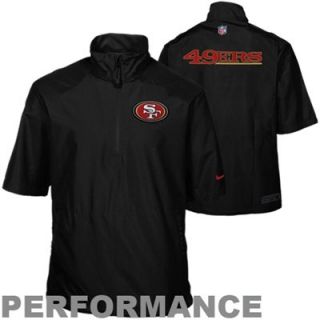 Nike San Francisco 49ers Hot Quarter Zip Short Sleeve Pullover Performance Jacket   Black