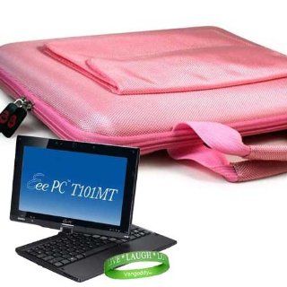 ASUS ** PINK ** Tablet Hard Cube Carrying Case with Attached Pocket to Contain ASUS Charger and Accessories ( Black , White , T101MT , T101 MT ) + Vangoddy Live * Laugh * Love Wrist band Computers & Accessories