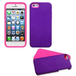 Apple iPhone 5 Hard Plastic Snap on Cover Grape/Electric Pink Fusion Rubberized AT&T, Cricket, Sprint, Verizon Plus A Free LCD Screen Protector (does NOT fit Apple iPhone or iPhone 3G/3GS or iPhone 4/4S): Cell Phones & Accessories