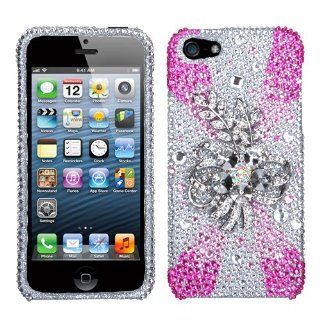 Hard Plastic Snap on Cover Fits Apple iPhone 5 5S Lace & Laurel Premium 3D Diamond Plus A Free LCD Screen Protector AT&T, Cricket, Sprint, Verizon (does NOT fit Apple iPhone or iPhone 3G/3GS or iPhone 4/4S or iPhone 5C): Cell Phones & Accessori