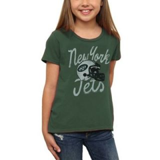 Junk Food New York Jets Youth Girls Glitter T Shirt   Green