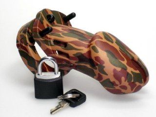 Male Chastity Device w/ 5 Different Cock Rings Camo / Military: Health & Personal Care