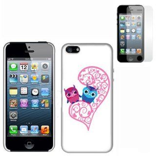 Hard Plastic Snap on Cover Fits Apple iPhone 5 5S Pink Blue Love Owl Shield + LCD Screen Protective Film AT&T, Cricket, Sprint, Verizon (does NOT fit Apple iPhone or iPhone 3G/3GS or iPhone 4/4S or iPhone 5C): Cell Phones & Accessories