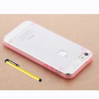 Hard Plastic Snap on Cover Fits Apple iPhone 5 5S Ultra thin Pink Transparent Bumper + A Gold Color Stylus/Pen AT&T, Cricket, Sprint, Verizon (does NOT fit Apple iPhone or iPhone 3G/3GS or iPhone 4/4S or iPhone 5C): Cell Phones & Accessories