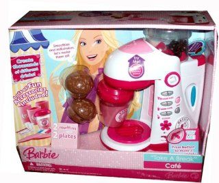 Barbie "Take A Break" Cafe Pretend Play Playset with 1 Magic Cup with Fill Up Effect, 2 Creamers, 2 Stirrers, 2 Large Cups, 1 Small Cup, 3 Play Sweetener Packets, 1 Menu Pad to Take Orders, 2 Muffins and 2 Plates: Toys & Games