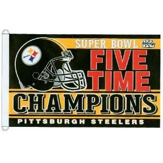 NFL Pittsburgh Steelers 5X Super Bowl XL Champions 3'x5' Flag : Sports Related Merchandise : Sports & Outdoors