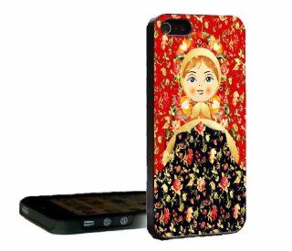 Matryoshka Style Russia Doll Back Case (iPhone 4 4s Plastic   Black): Cell Phones & Accessories
