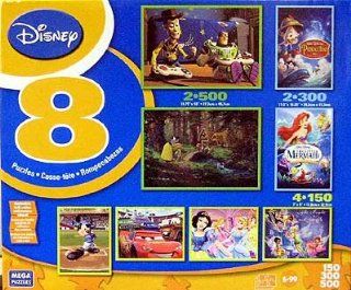 Eight Puzzles in One Box  Disney but with damaged box: Toys & Games