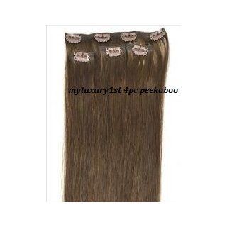 3 Piece Peek a Boo Streaks + 1 Eight Inch Wide Medium Brown Slice Clip in Hair Extension Highlights : Other Products : Everything Else