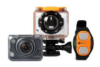 HP 0.83 Inch Action Cam ac200w Waterproof Video Camera with OLED (Grey) : Camera & Photo