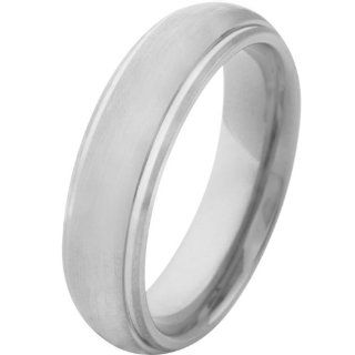 Inox Jewelry Titanium 6mm Matte Finish Center Ring: Bands: Jewelry
