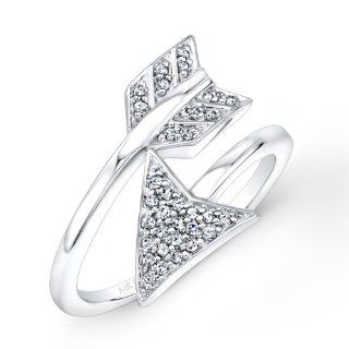 Victoria Kay 1/6ct White Diamond Arrow Ring in either 14k Yellow, White, or Rose Gold (I J, I1 I2): Jewelry