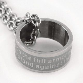 Armor Of God Ring Necklace: Ephesians 6:11 on Stainless Steel Ring: Everything Else