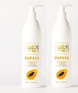 Swiss Soft n White Papaya Lightening Lotion Even Lighter Skin Tone Whitening(PACK OF 2) : Skin Care Product Sets : Beauty