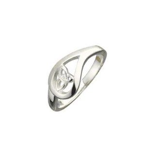 Sterling Silver Ladies Trinity Knot Teardrop Celtic Ring (Width 9mm)   5: HYPM Jewellery: Jewelry