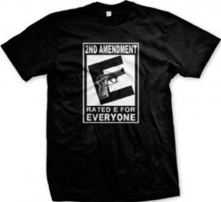 2nd Amendment, Rated E For EVERYONE Men's T shirt, 2nd Amendment Gun Rights Rated E Pistol Design Men's Tee: Clothing