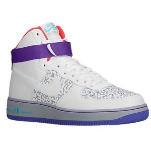 Nike Air Force 1 High   Mens   Basketball   Shoes   White/White/Wolf Grey/Purple Venom