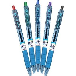 Pilot B2P BeGreen Ballpoint Retractable Pens, Medium, Assorted Inks, 5/Pack