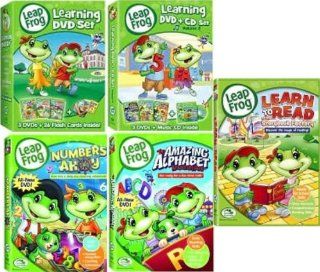 LeapFrog 9 DVDs plus CD and Flash Cards: Includes Learning Set #1: Letter Factory, Talking Words Factory, Let's Go to School with 26 Flash Cards. Plus Learning Set #2: Talking Words 2 (Code Word Caper), Math Circus & Math Adventure to the Moon with