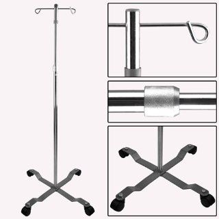 Standard Mobile IV Stand Pole Removable 2 Hook 4 Leg: Health & Personal Care