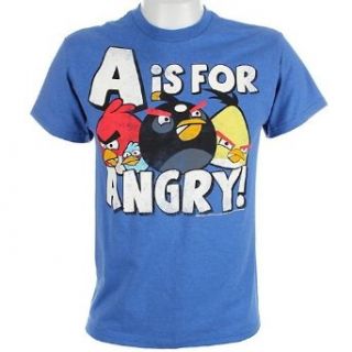 5th Sun Angry Birds   A Is For Angry T Shirt BLUE X Lg: Clothing