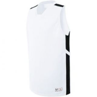 High Five Womens Glide White Black Basketball Jersey   S Clothing