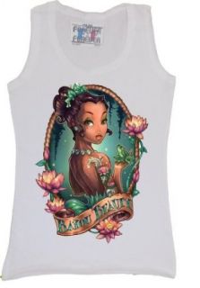 Disney Princess Tiana Tattoo Women Men Vest Tank Top T Shirt: Clothing