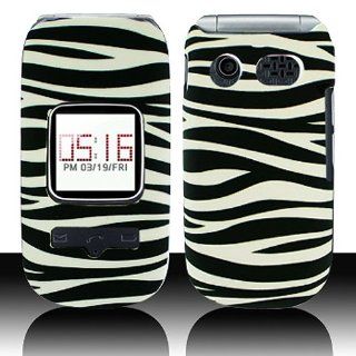 Black White Zebra Stripe Hard Cover Case for Pantech Breeze III 3 P2030 Cell Phones & Accessories