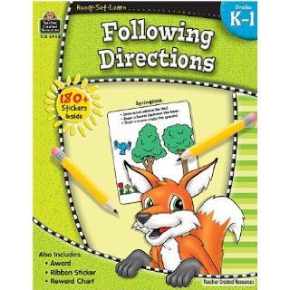 Ready Set Learn: Following Directions Grd K 1 (9781420659337): Teacher Created Resources Staff: Books