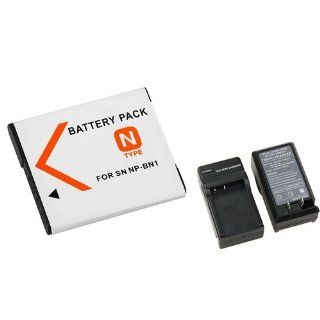 Battery + Charger for NP BN1 Sony Cyber shot W330 W350 : Camera & Photo