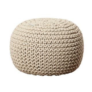 RJR.John Rocha Designer natural woven knitted pouf