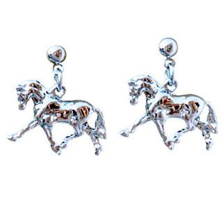Intrepid International Dressage Platinum Plate Horse Earrings: Sports & Outdoors