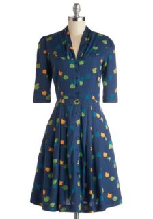 Emily and Fin Star Studded Performance Dress in Leaves  Mod Retro Vintage Dresses