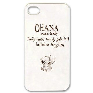 DiyCaseStore Custom Disney Animation Lilo and Stitch iPhone 4 4S Case Cover   Ohana means family,family means nobody gets left behind,or forgotten.: Cell Phones & Accessories